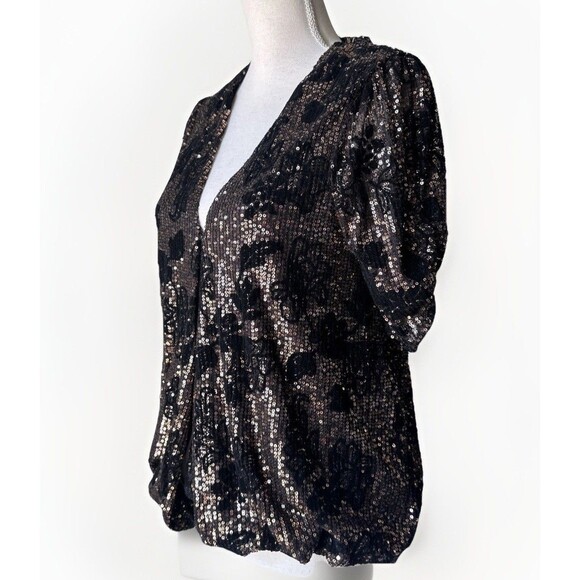 NWT Dear John YAZMINE NOVELTY TOP SPARKLING LILLY SEQUIN SIZE M - Picture 5 of 14